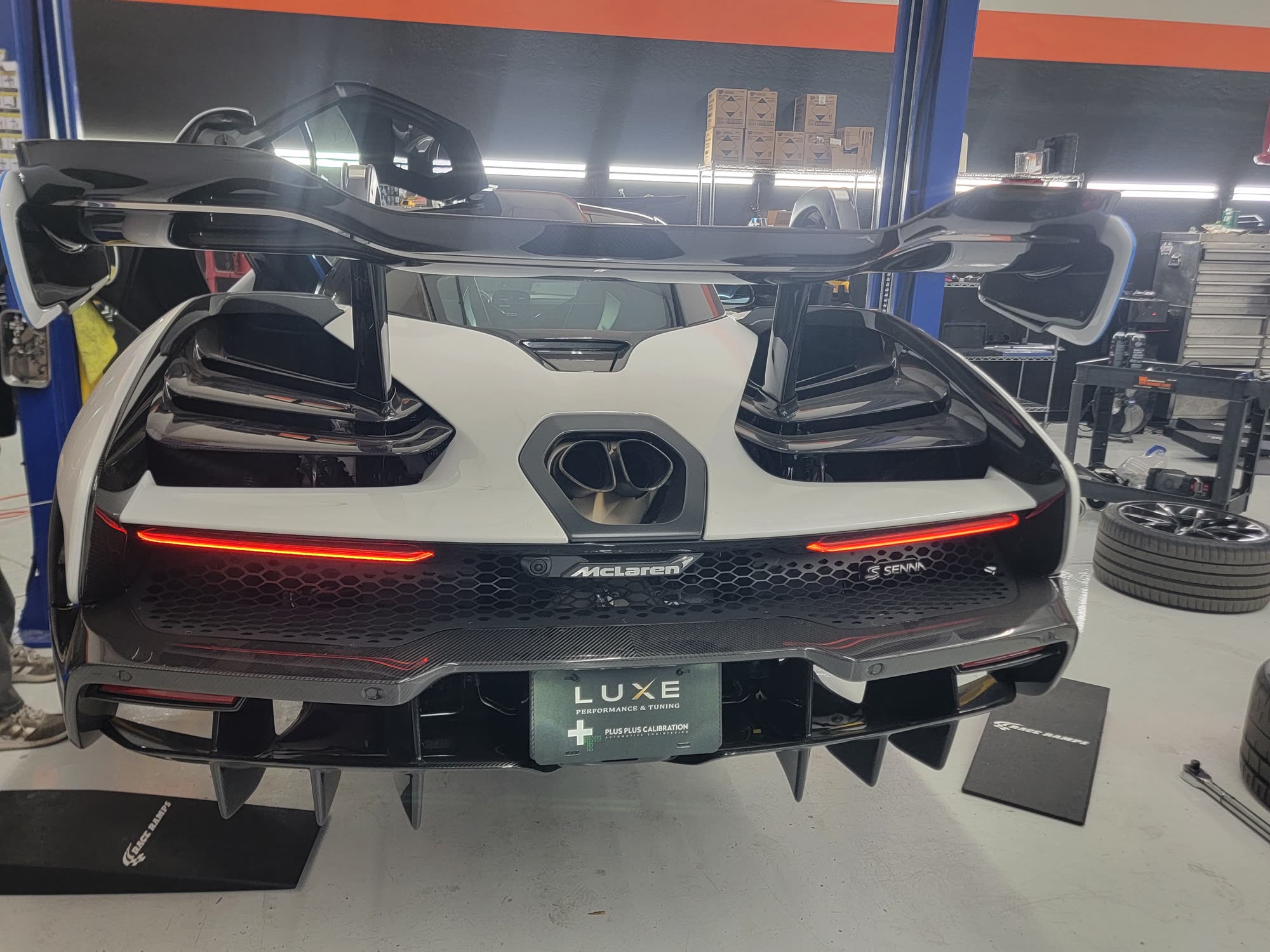 Lamborghini undergoing engine computer remapping for increased horsepower and torque